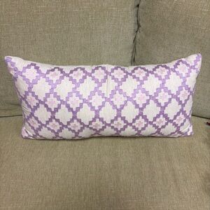 Pottery Barn Kids Purple and White Geometric Throw Pillow 23x11”